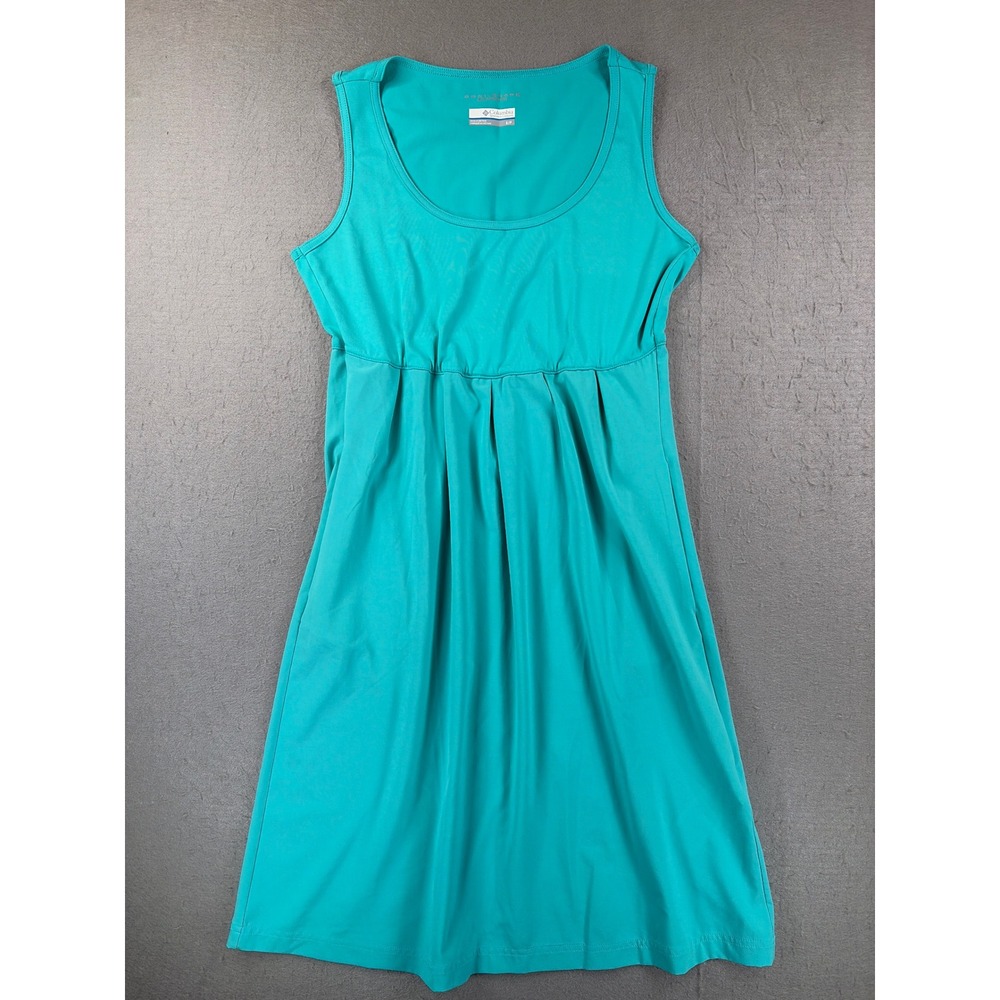 Columbia Omni-Shade Sun Protection Dress Teal Blue Sleeveless Empire Waist Small